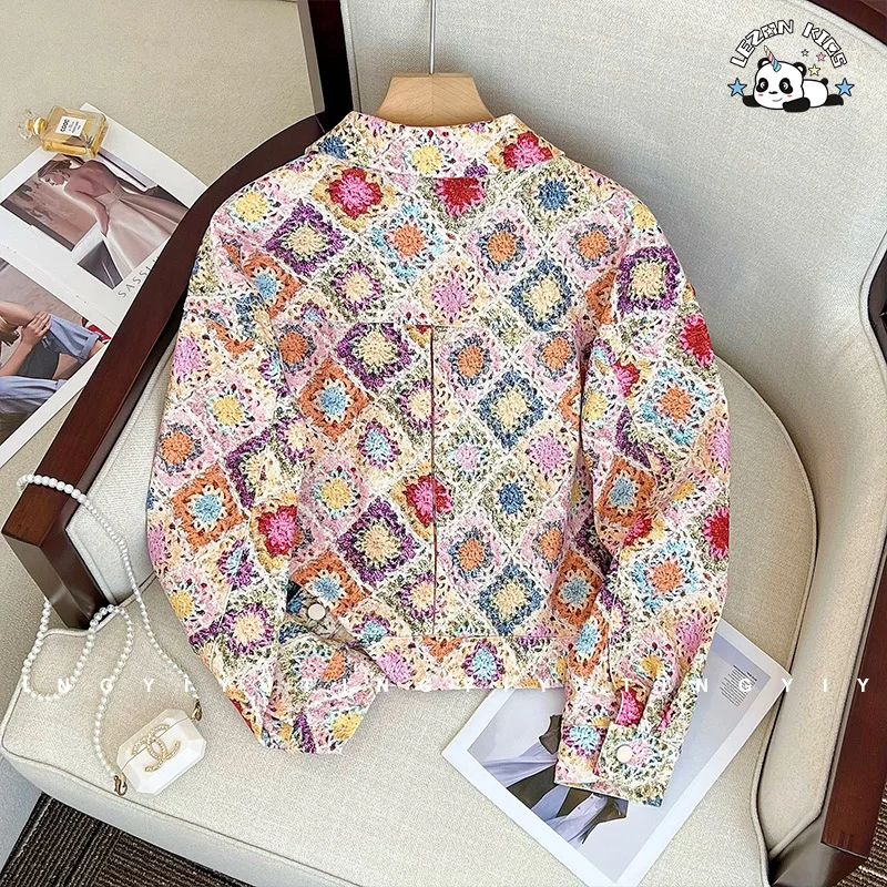 LEZONKIDS - Designer Customized Girls Printed Denim Set Jacket Skirt Two-piece Kids Suits for 2-14Y Girls